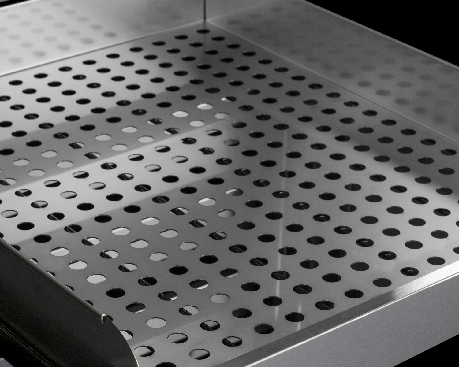 Set of 2 perforated stainless steel shelves designed to store produce in SWCP2116 or SWCP2163 wine cellars